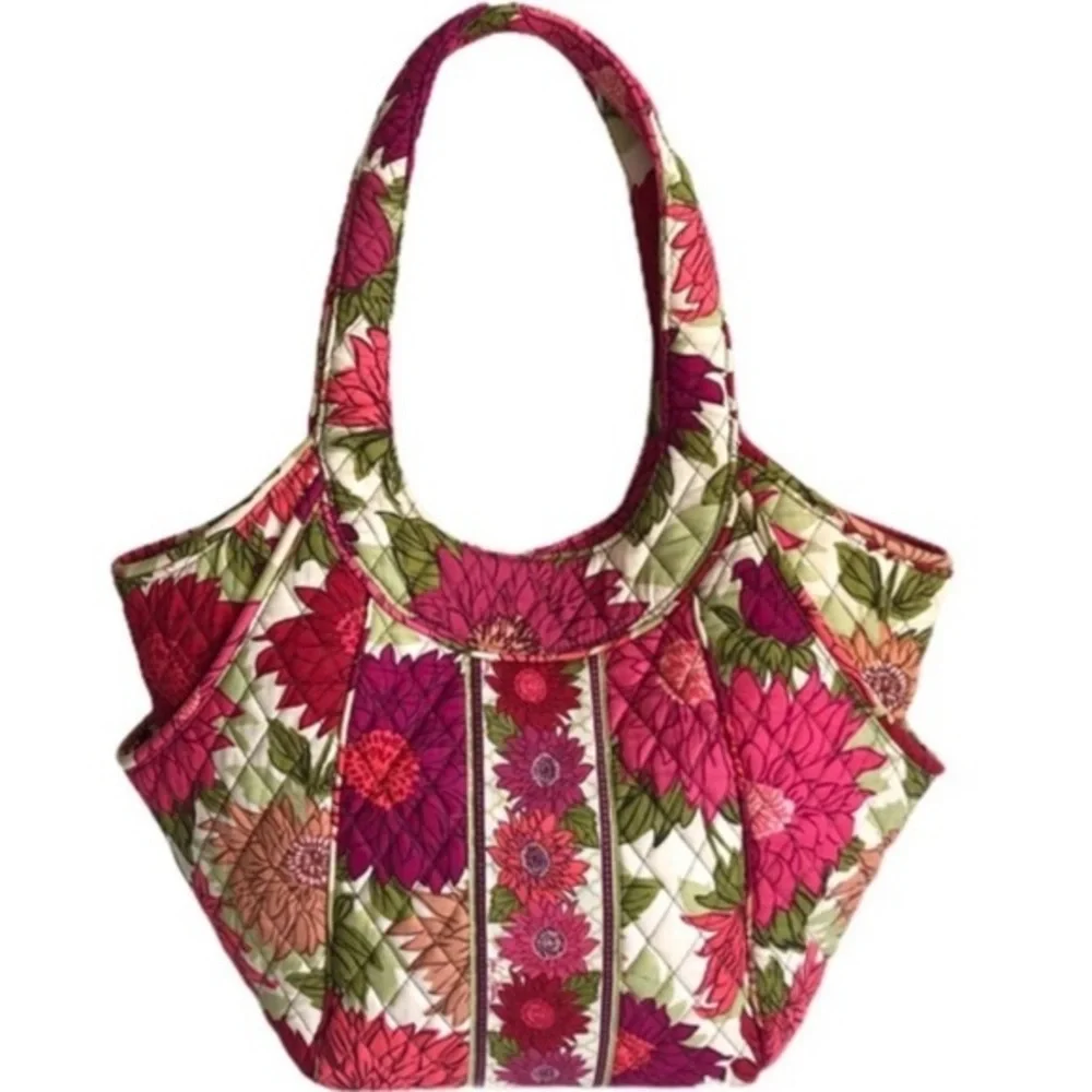 Vera Bradley Quilted Floral Shoulder Bag Pink Green Cottagecore Vintage Y2K - Picture 3 of 13